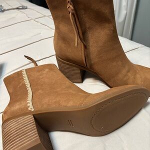 Toms Brown Suede Heeled Boots